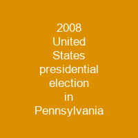 2008 United States presidential election in Pennsylvania