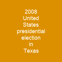2008 United States presidential election in Texas