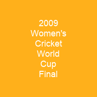 2009 Women's Cricket World Cup Final