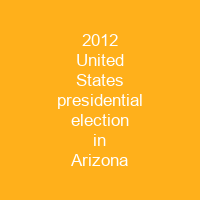 2012 United States presidential election in Arizona