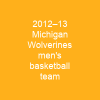 2012–13 Michigan Wolverines men's basketball team