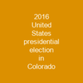 2016 United States presidential election in Colorado