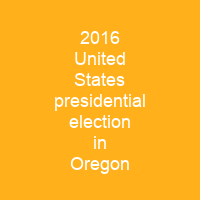 2016 United States presidential election in Oregon