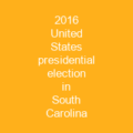 2016 United States presidential election in South Carolina