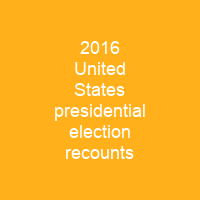 2016 United States presidential election recounts