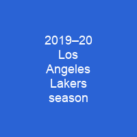2019–20 Los Angeles Lakers season