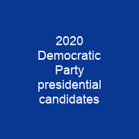 2020 Democratic Party presidential candidates