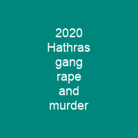 2020 Hathras gang rape and murder
