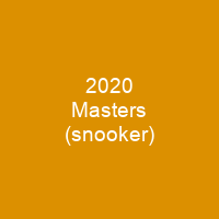 2020 Masters (snooker)