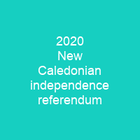 2020 New Caledonian independence referendum