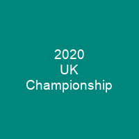 2020 UK Championship