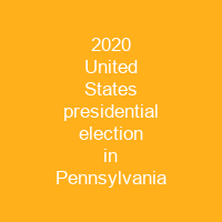 2020 United States presidential election in Pennsylvania