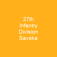 27th Infantry Division Savska