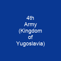 4th Army (Kingdom of Yugoslavia)