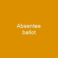 Absentee ballot
