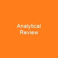 Analytical Review