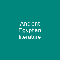 Ancient Egyptian literature