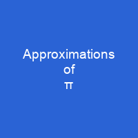 Approximations of π
