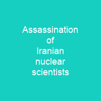 Assassination of Iranian nuclear scientists