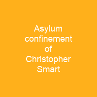 Asylum confinement of Christopher Smart