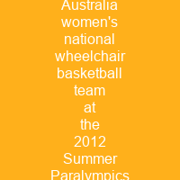 Australia women's national wheelchair basketball team at the 2012 Summer Paralympics