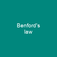 Benford's law