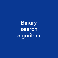 Binary search algorithm