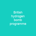 British hydrogen bomb programme