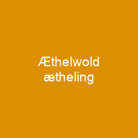 Æthelwold ætheling