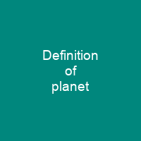 Definition of planet