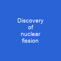 Discovery of nuclear fission