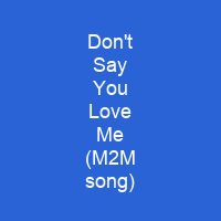 Don't Say You Love Me (M2M song)