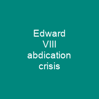 Edward VIII abdication crisis