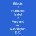 Effects of Hurricane Isabel in Maryland and Washington, D.C.