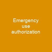 Emergency use authorization