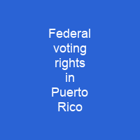 Federal voting rights in Puerto Rico