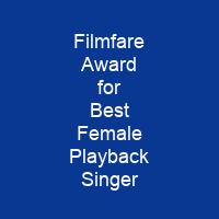 Filmfare Award for Best Female Playback Singer