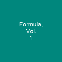 Formula, Vol. 1