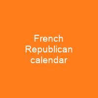 French Republican calendar - Shortpedia - condensed info