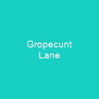Gropecunt Lane