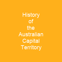 History of the Australian Capital Territory