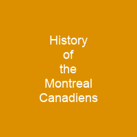 History of the Montreal Canadiens
