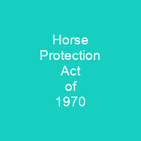 Horse Protection Act of 1970