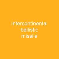 Intercontinental ballistic missile