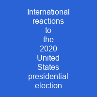International reactions to the 2020 United States presidential election