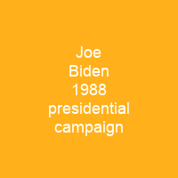 Joe Biden 1988 presidential campaign