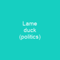 Lame duck (politics)