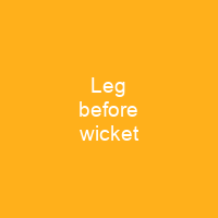 Leg before wicket