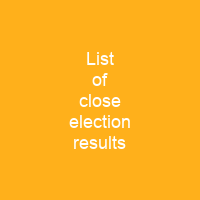 List of close election results