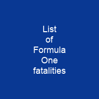 List of Formula One fatalities